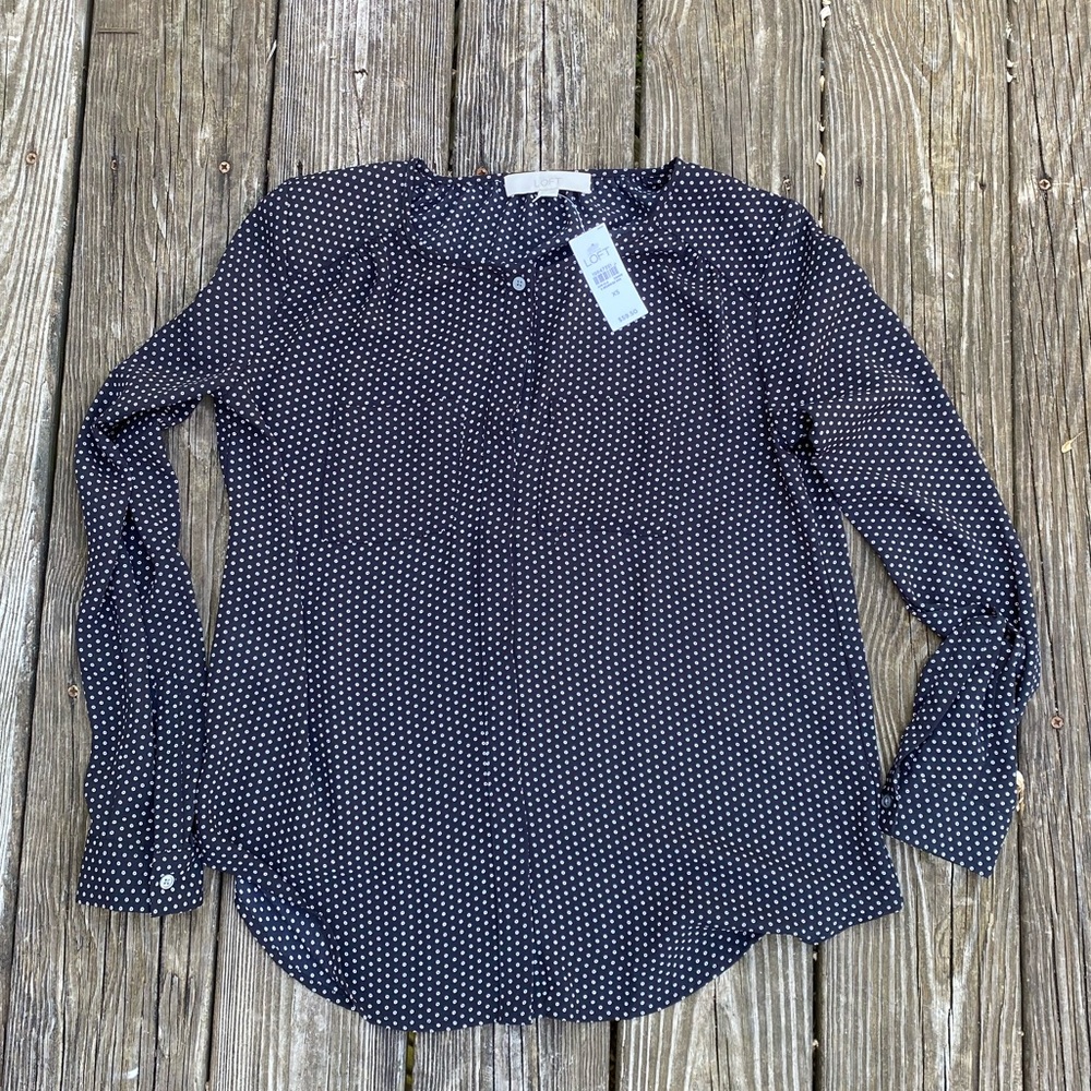 New Loft Polkadot Blouse with Pocket